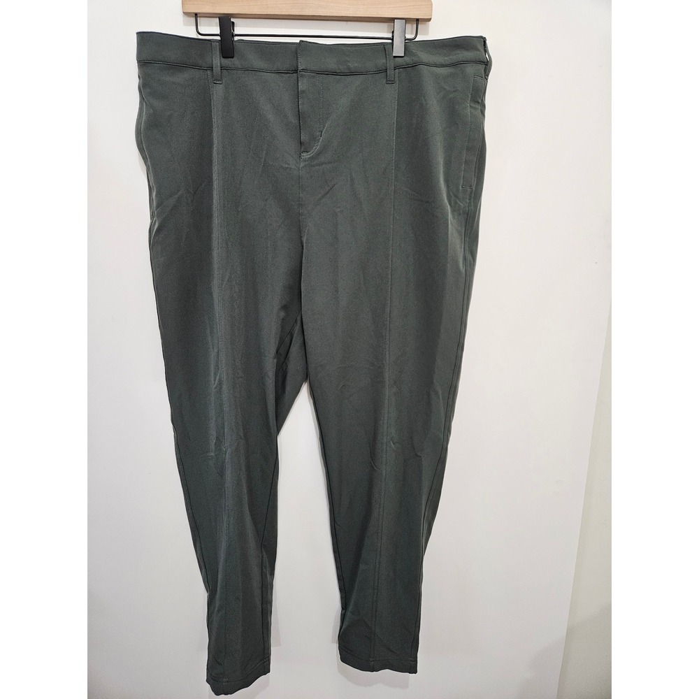 32 Degrees Cool Womens Olive Green Pintuck Pull On Stretch Pants Size 16